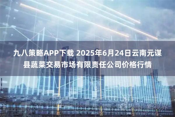 九八策略APP下载 2025年6月24日云南元谋县蔬菜交易市场有限责任公司价格行情